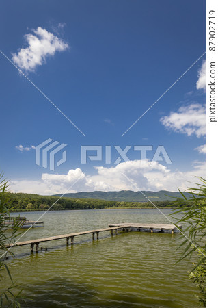 Pier on the pond Jenoi-to, Hungary 87902719