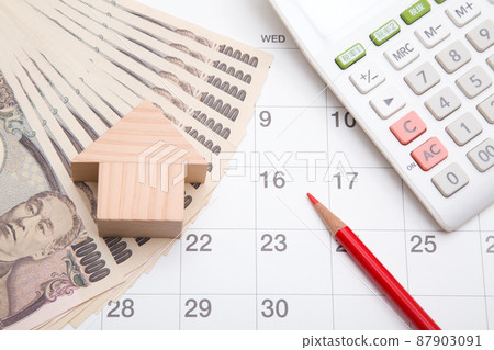 住房和金錢日曆背景 87903091