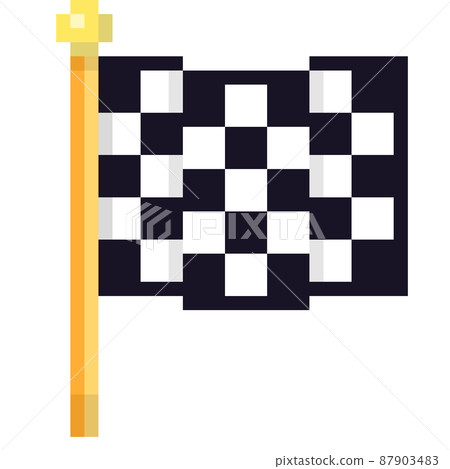 Pixel illustration of checkered flag 87903483