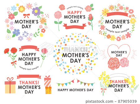 Mother's Day illustration frame set 1 (with text) that can be used for banners, etc. Mother's Day illustration frame set 1 (with text) that can be used for banners, etc. 87905039
