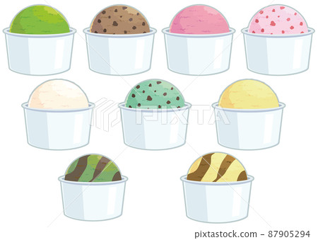 Cup ice cream set illustration 87905294