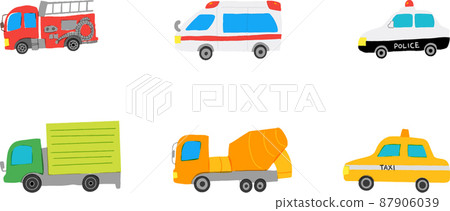 Working car (handwriting style) set Working car (handwriting style) set 87906039