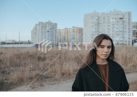 Woman portrait natural beautiful outdoors nice 87906135