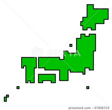 日本列島的簡單地圖插圖 87906319