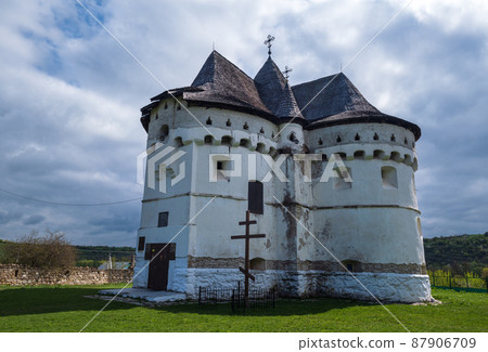 Holy Intercession Church-Fortress XIV-XVIII centuries. Sutkivtsi village, Khmelnytsky region, Ukraine. Holy Intercession Church-Fortress XIV-XVIII centuries. Sutkivtsi village, Khmelnytsky region, Ukraine. 87906709