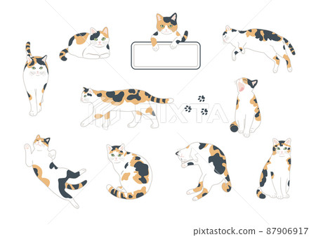 印花布貓插圖集 87906917