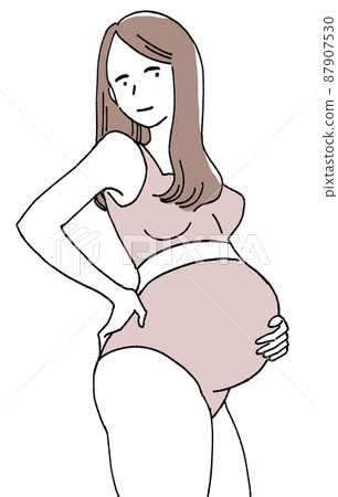 Pregnant woman illustration Pregnant woman illustration 87907530