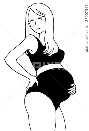 Pregnant woman illustration Pregnant woman illustration 87907531