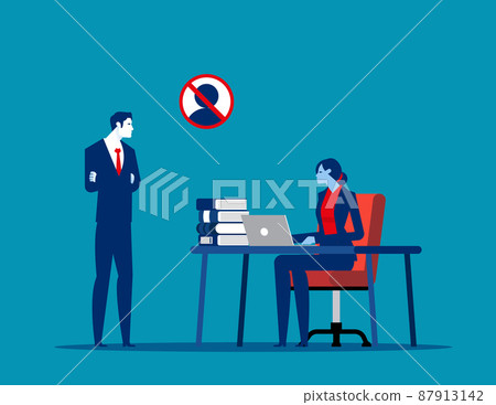 Racial disorimination. Bullying and harassment concept vector illustration Racial disorimination. Bullying and harassment concept vector illustration 87913142