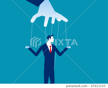 Human hand holding business people. Social influence and independence concept 87913143