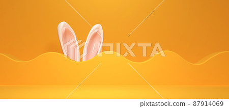 Easter holiday theme with rabbit ears and pastel colors Easter holiday theme with rabbit ears and pastel colors 87914069