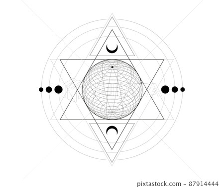 Mystical sacred geometry symbol. alchemy magic wireframe sphere, occult, philosophical sign. For music album cover, poster, sacramental design. Astrology, religion concept. Vector isolated on white Mystical sacred geometry symbol. alchemy magic wireframe sphere, occult, philosophical sign. For music album cover, poster, sacramental design. Astrology, religion concept. Vector isolated on white 87914444