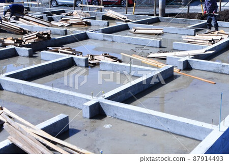 Foundation construction of housing construction 87914493