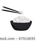 Vector illustration of a plate with rice  87914695
