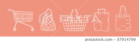 Shopping cart, mesh bag, paper bag, tote bag Shopping cart, mesh bag, paper bag, tote bag 87914799