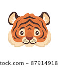 Vector cartoon style illustration of a tiger 87914918