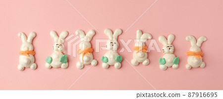 Colorful easter Sweet cookies, meringue on pink background, colorful seasonal holiday concept, stylish greeting card, invitation, flyer. Delicious traditional snack cookies for kids, copyspace, banner Colorful easter Sweet cookies, meringue on pink background, colorful seasonal holiday concept, stylish greeting card, invitation, flyer. Delicious traditional snack cookies for kids, copyspace, banner 87916695