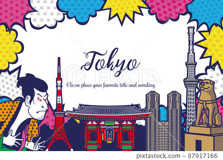 Background illustrations of tourist attractions in Tokyo 87917166