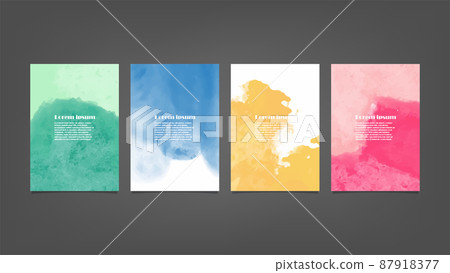 Set of colorful vector watercolor backgrounds for poster, brochure or flyer, Bundle of watercolor posters, flyers or cards. Banner template. Set of colorful vector watercolor backgrounds for poster, brochure or flyer, Bundle of watercolor posters, flyers or cards. Banner template. 87918377