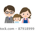 A smiling couple and a girl's upper body 87918999