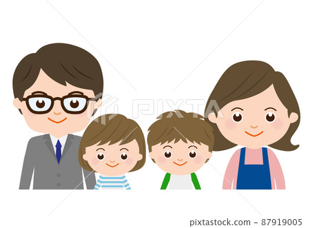 Smiley couple and children upper body 87919005