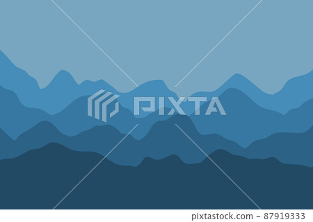 beautiful dark blue mountain landscape. Vector illustration 87919333