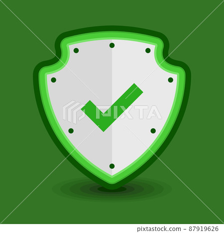 Check mark shield vector icon flat design - Stock Illustration ...
