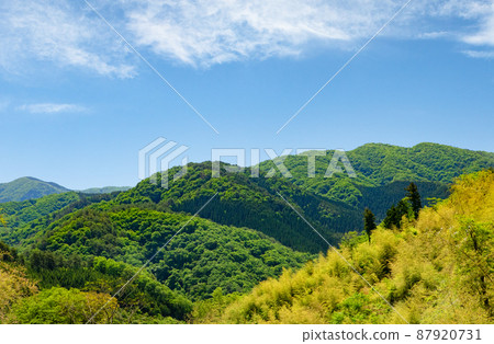 Please see the beautiful scenery of the Chugoku Mountains. It is also a site for nature conservation that is planted and managed. Shimane Prefecture 87920731