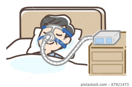 A man sleeping with CPAP 87921473