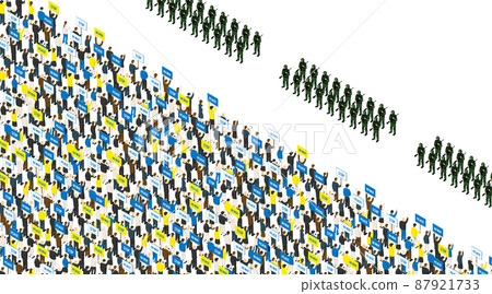 Image of crowds appealing against war Image of crowds appealing against war 87921733