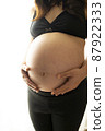 Pregnant woman stomach 87922333
