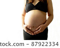 Pregnant woman stomach 87922334