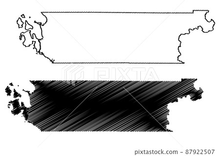 Skagit County, State of Washington (U.S. county, United States of America, USA, U.S., US) map vector illustration, scribble sketch Skagit map 87922507