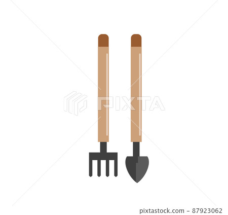 Shovels, scoops and rakes Agricultural tools Illustrations of tools used in vegetable gardens and agriculture Shovels, scoops and rakes Agricultural tools Illustrations of tools used in vegetable gardens and agriculture 87923062