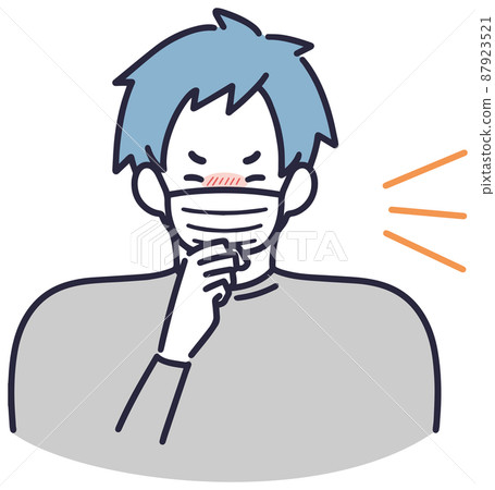 咳嗽的人簡單的插圖 咳嗽的人簡單的插圖 87923521