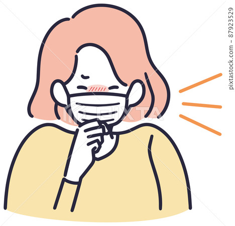 咳嗽的女人簡單插圖 87923529