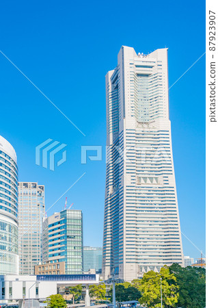 [神奈川縣]未來港區在晴朗的天氣 87923907