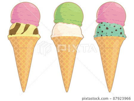 Two-tiered ice cream set illustration Two-tiered ice cream set illustration 87923966