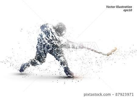 點畫風格的冰球剪影,向量圖 點畫風格的冰球剪影,向量圖 87923971