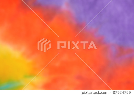 Blurred abstract tie dye multicolor fabric cloth pattern texture 87924799