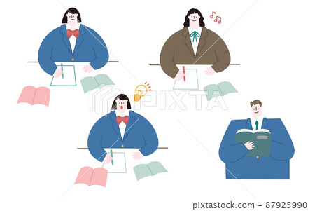 Vector illustration set for studying students_no outline Vector illustration set for studying students_no outline 87925990