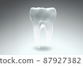 3D graphics of strong, clean, healthy tooth structure used in dental treatment and hygiene management 87927382