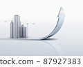 City construction technology and future industry and apartment building and soaring arrow 87927383