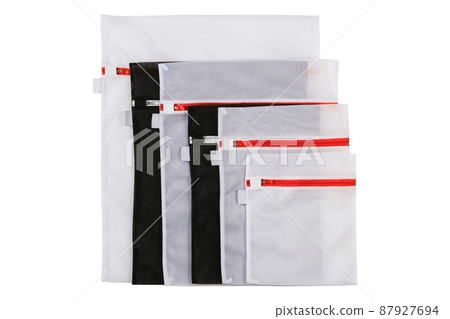 six bags for washing in the washing machine, different sizes, on a white background 87927694