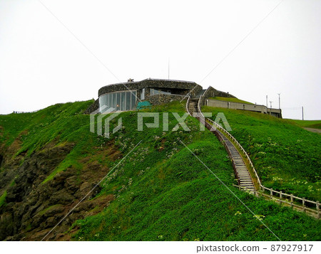 Hokkaido / Cape Erimo / Cape Erimo Promenade Observatory of the Kaze no Yakata looking up from the promenade leading to the tip (7) Hokkaido / Cape Erimo / Cape Erimo Promenade Observatory of the Kaze no Yakata looking up from the promenade leading to the tip (7) 87927917