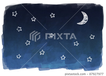 Background material_watercolor texture_night sky 87927977