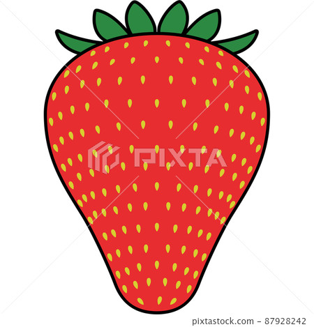 草莓插圖（帶輪廓） 87928242