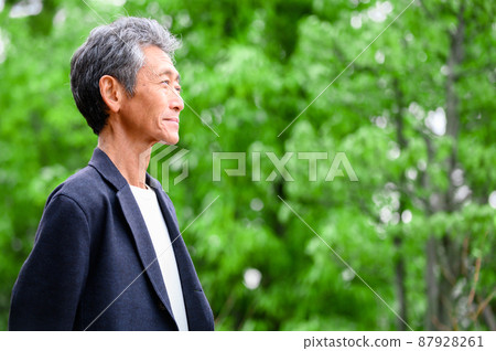 Senior Male Portrait Fresh Green Genki Senior Male Portrait Fresh Green Genki 87928261