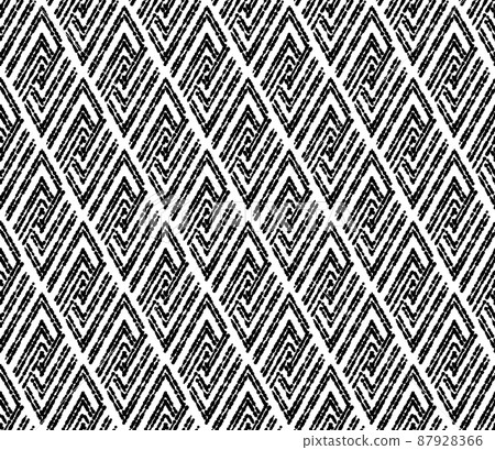 Abstract geometric pattern with stripes, lines. Seamless vector background. White and black ornament. Simple lattice graphic design Abstract geometric pattern with stripes, lines. Seamless vector background. White and black ornament. Simple lattice graphic design 87928366