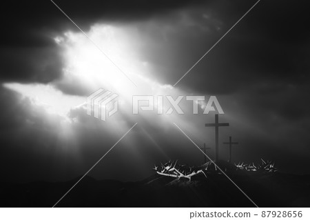 各各他的光與雲，荊棘的冠冕，耶穌基督受難的十字架 87928656